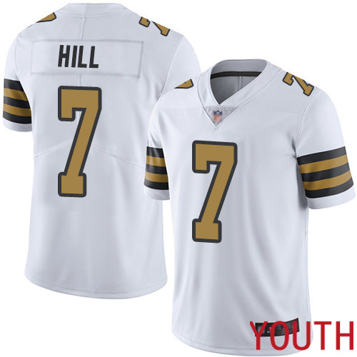 New Orleans Saints Limited White Youth Taysom Hill Jersey NFL Football #7 Rush Vapor Untouchable Jersey
